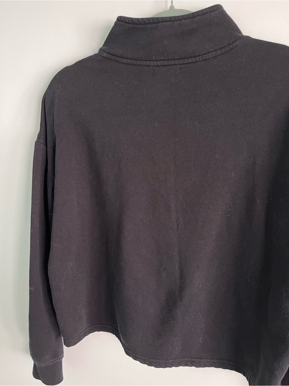 Polo Quarter Zip Cropped Sweatshirt with Hot Pink Logo - Picture 4 of 11